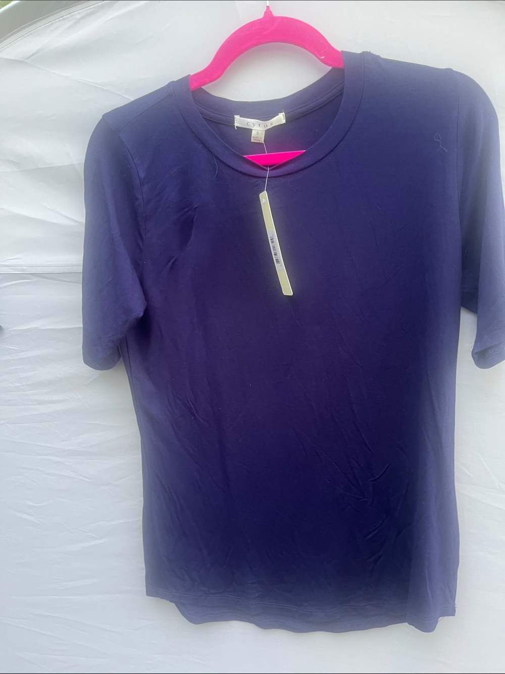 Cyrus Navy Short Sleeve Crewneck Tee